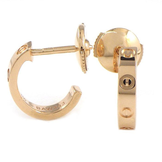 Cartier Mini Love Hoop Earrings in K18 Pink Gold - Exquisite Craftsmanship