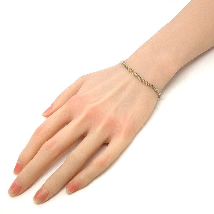 Exquisite 4-Link Ball Chain Bracelet in K10 Yellow & White Gold