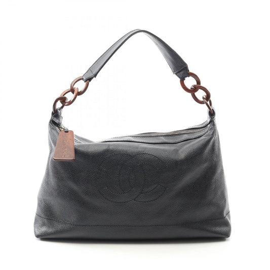 CHANEL Coco Mark Black Calfskin Shoulder Bag - Timeless Elegance