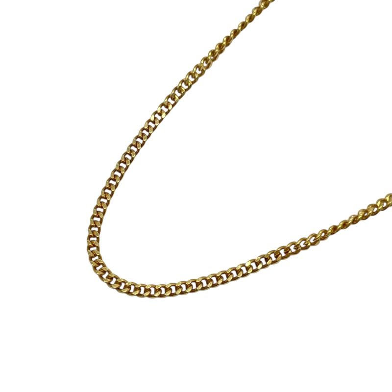 Exquisite K18YG Double-Sided Figaro Necklace for Women