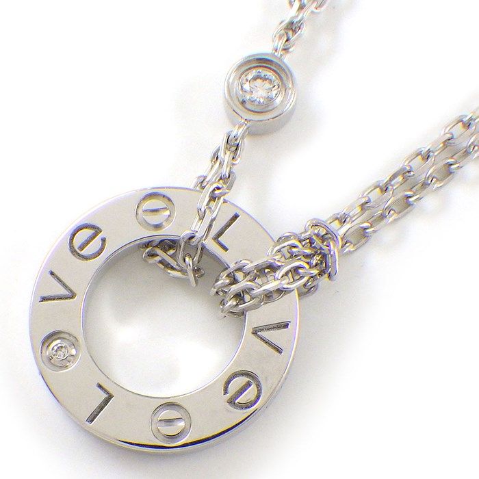 Cartier Love Necklace B7219400 with Diamonds in K18 White Gold