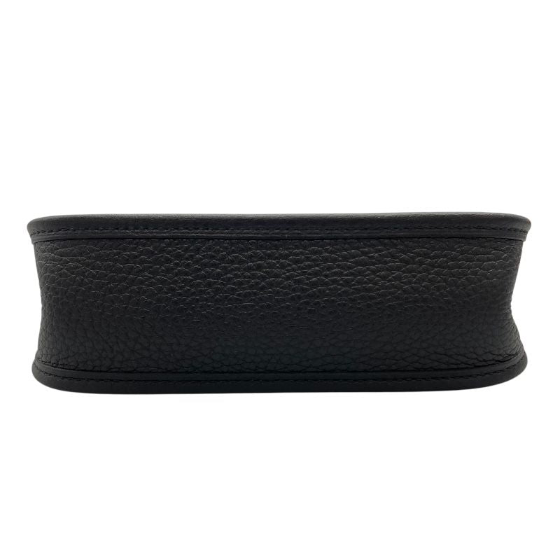 HERMES Evelyne TPM Black Togo Leather Shoulder Bag with Silver Hardware