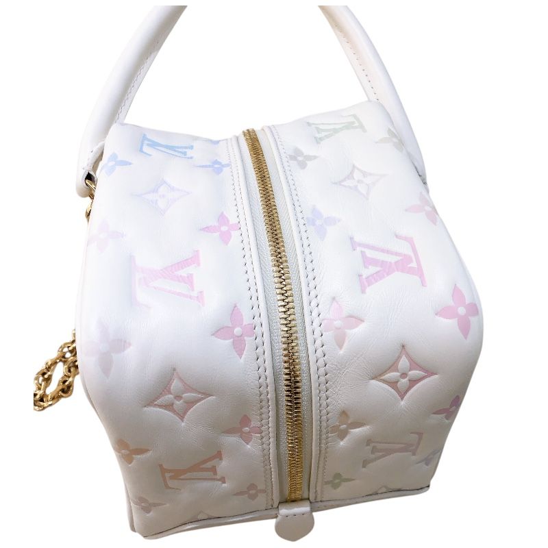 Louis Vuitton Limited Edition Square Bag - Monogram Embossed with Gold Hardware