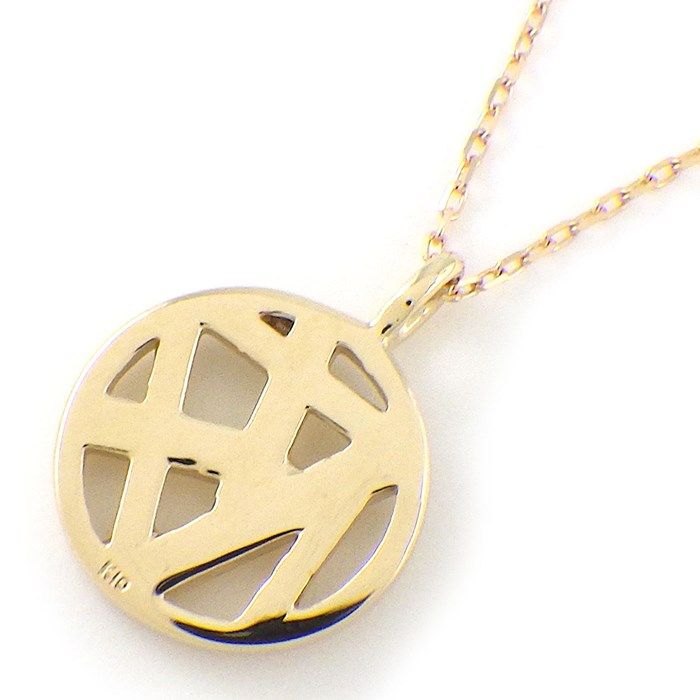 K10 Yellow Gold Initial K Round Circle Necklace - Timeless Elegance