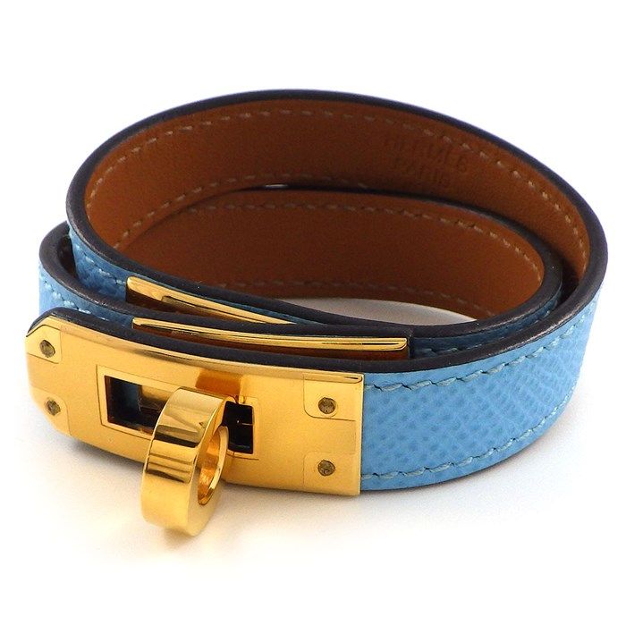 HERMES Kelly Double Tour Bracelet - Blue Cielo - 2022 Edition