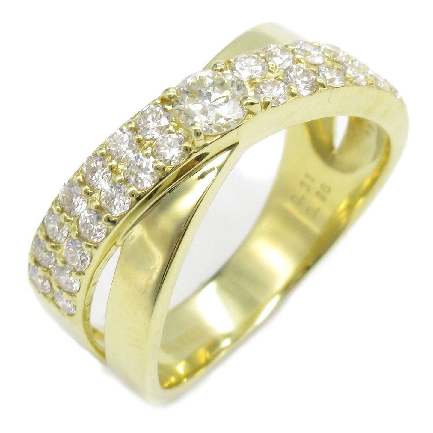 Exquisite K18 Yellow Gold Diamond Ring - Timeless Elegance