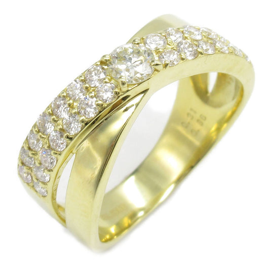 Exquisite K18 Yellow Gold Diamond Ring - Timeless Elegance
