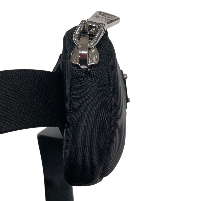 PRADA Saffiano Pouch Belt 34/85 Black & Gold Hardware