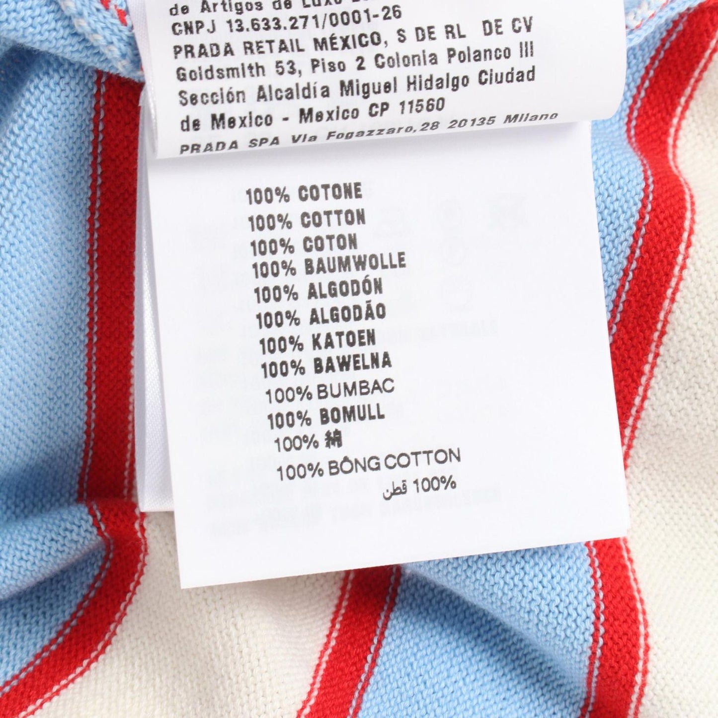 PRADA Striped Cotton Crew Neck Sweater - Timeless Elegance