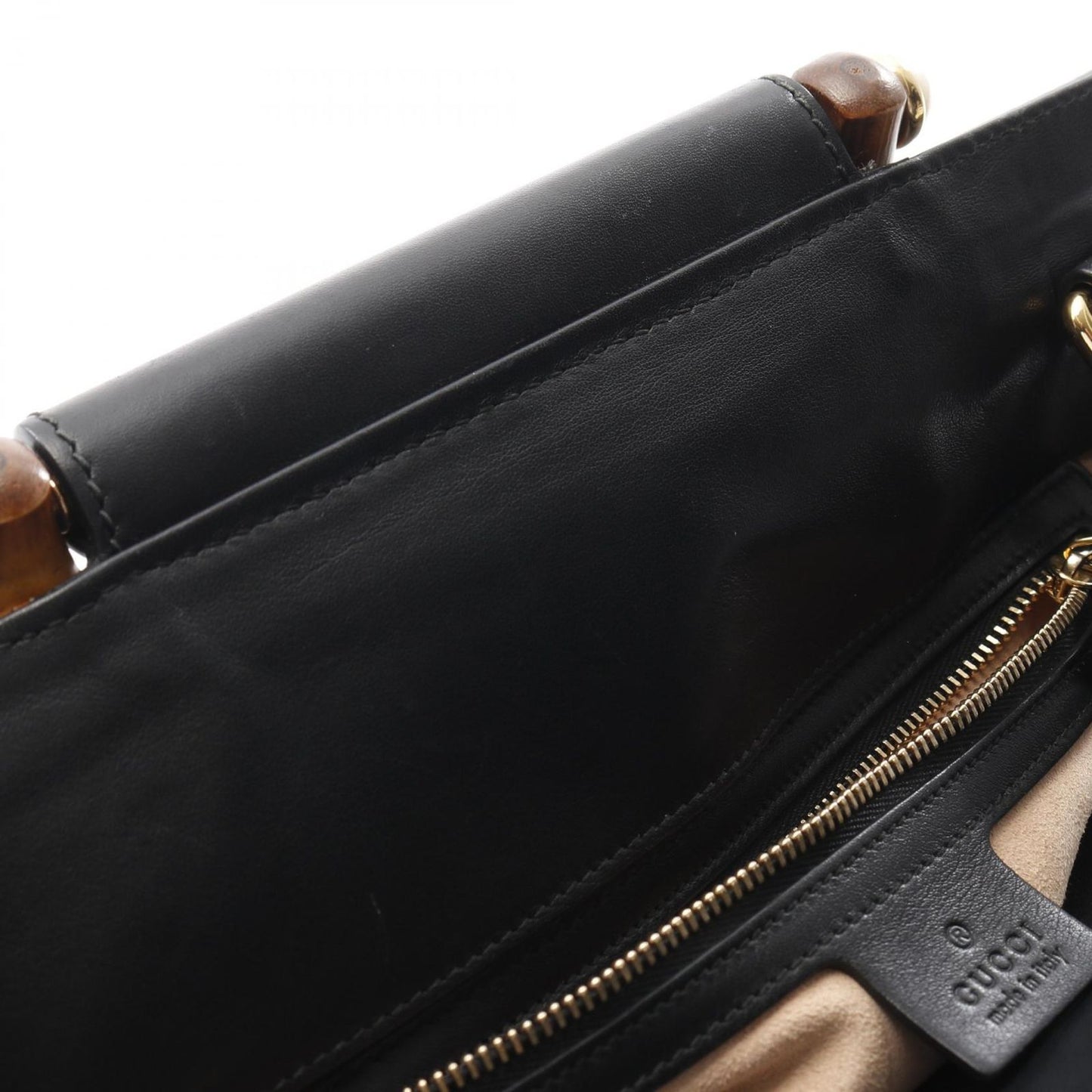 GUCCI Nimfair Bamboo Handbag - Black Leather, Exquisite Craftsmanship