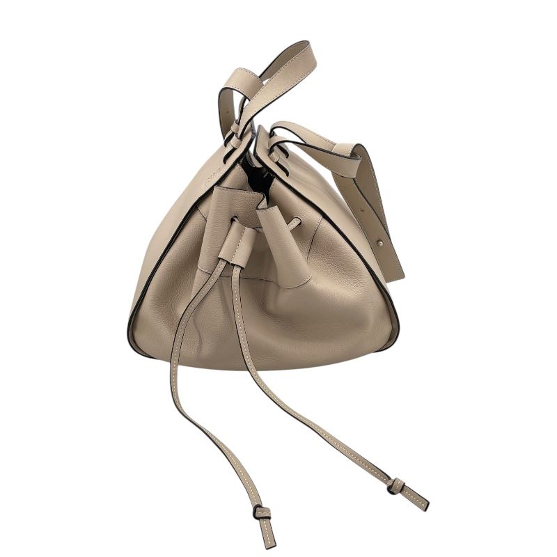 LOEWE Hammock Bag Drawstring Small Beige Calf Leather