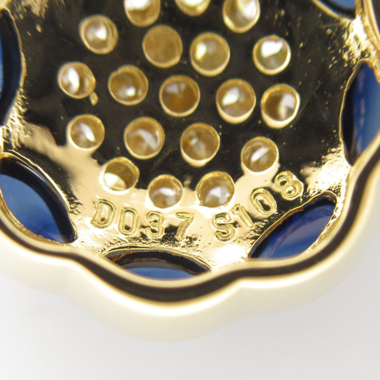 Exquisite K18 Yellow Gold Diamond & Sapphire Necklace - 40cm