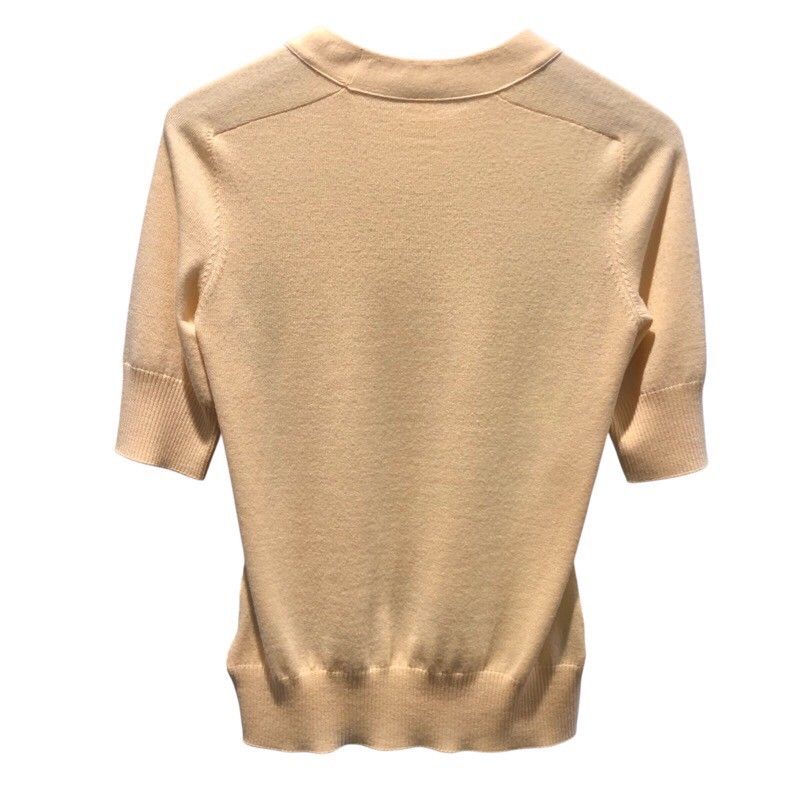 HERMES Twill Reine Short Sleeve Silk Knit - Exquisite Craftsmanship