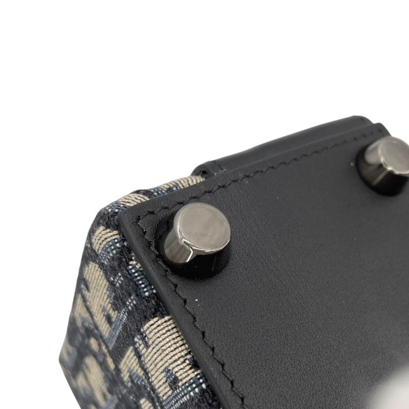 Christian Dior Mini Lockbox Oblique Jacquard Canvas/Leather Shoulder Bag