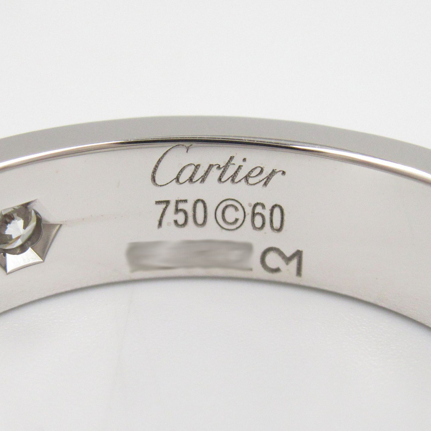 Cartier Love Ring 3PD K18WG Diamond - Timeless Elegance