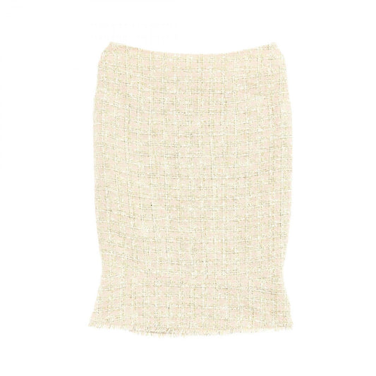CHANEL Coco Mark Skirt in Black/White Cotton - Size 36
