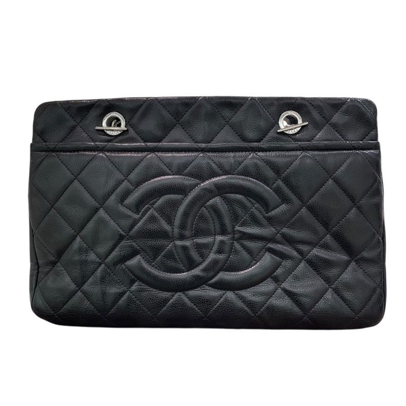 CHANEL Coco Mark Chain Tote - Black Caviar Leather