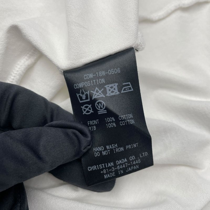 CHRISTIAN DADA White Rose Print Cotton T-Shirt for Men