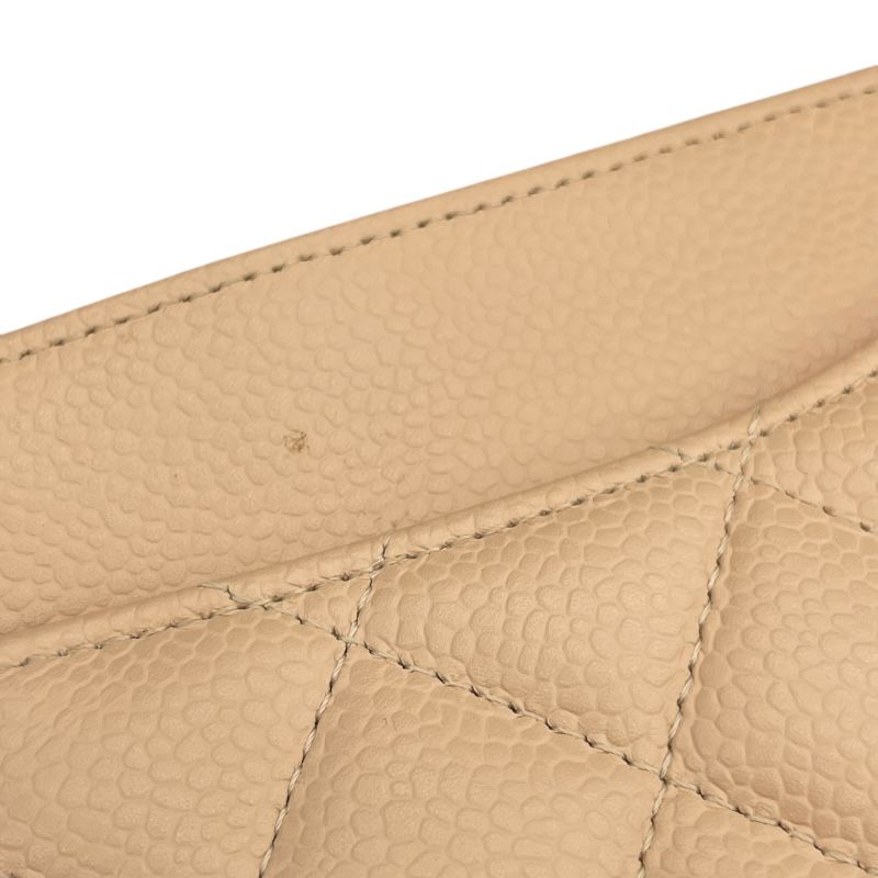 CHANEL Matelassé 25 Beige Caviar Leather Shoulder Bag