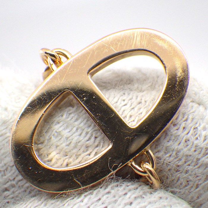 HERMES Chaine d'Ancre Contour Bracelet with Diamonds in K18 Pink Gold