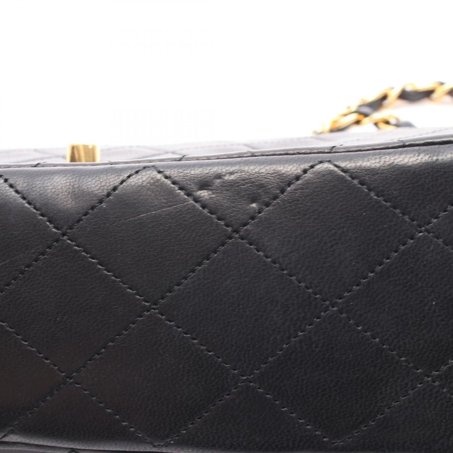 CHANEL Matelassé W Flap Shoulder Bag in Black Lambskin
