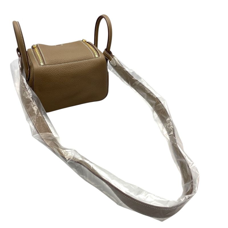 HERMES Lindy Mini Bag in Etoupe with Gold Hardware - Unmatched Elegance
