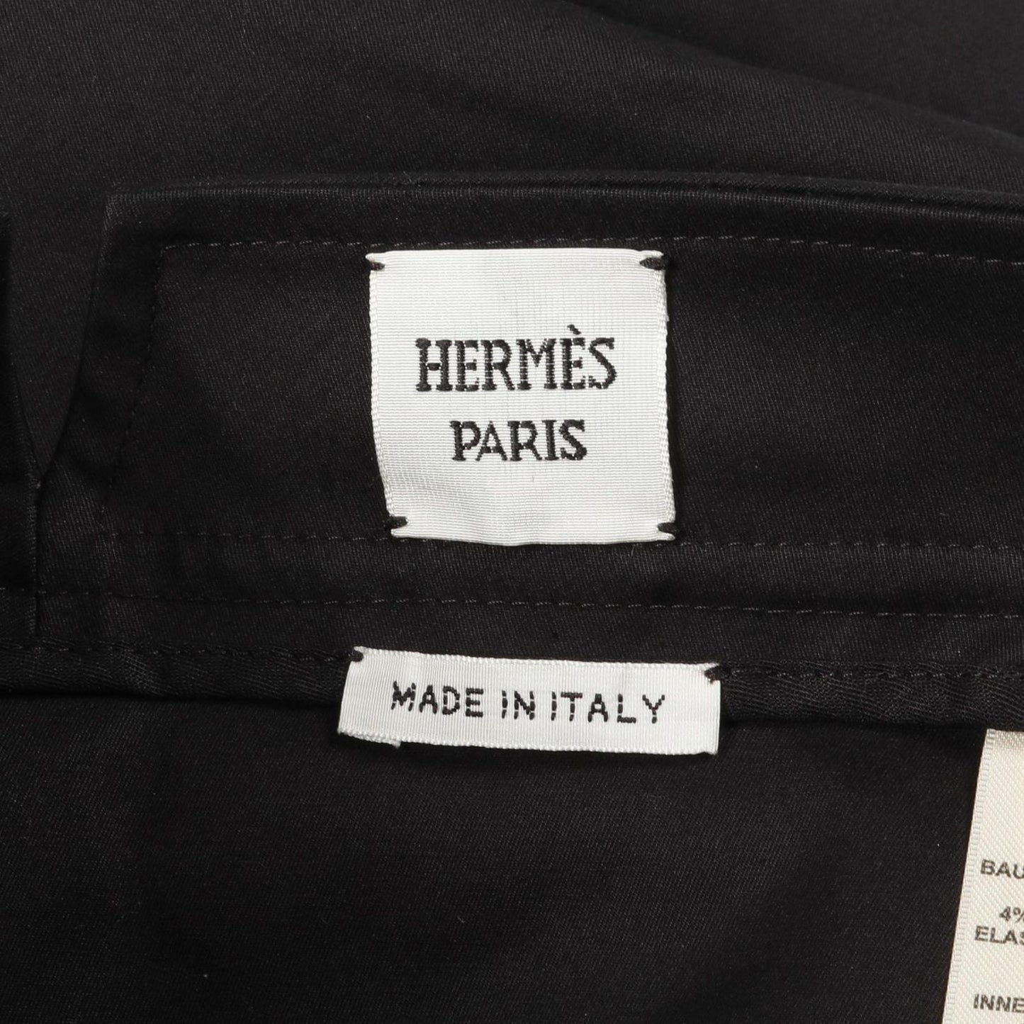 HERMES Black Cotton Pants - Unworn Elegance in Size 42
