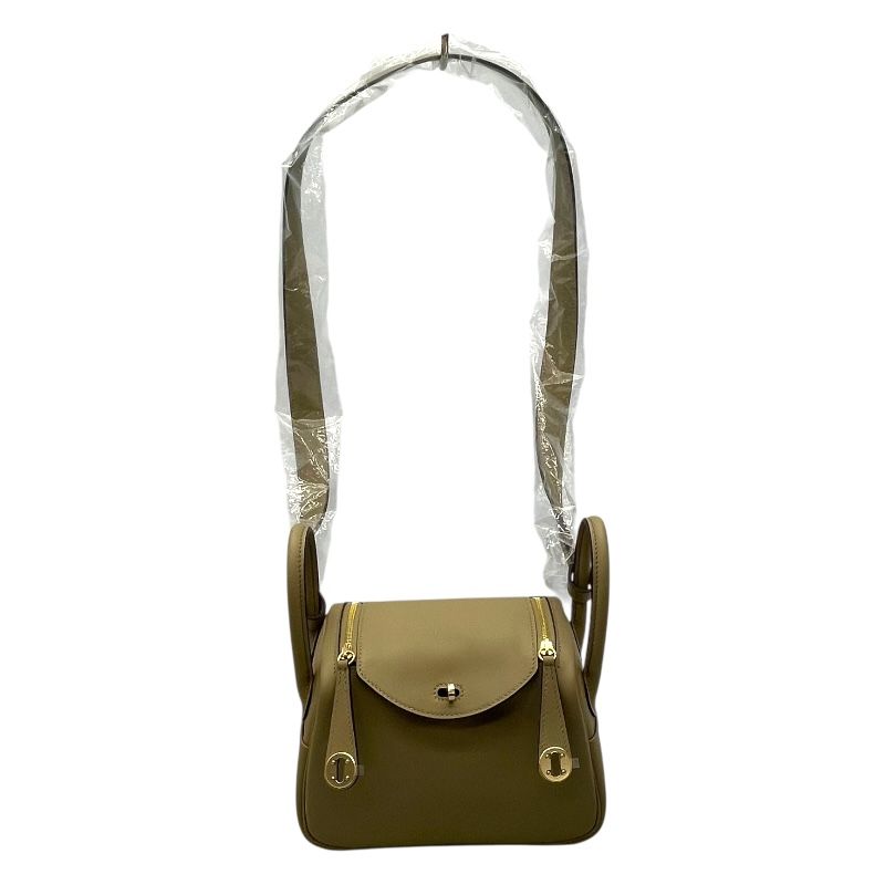 HERMES Mini Lindy Verso Beige Marfa & Grimiste Gold Hardware