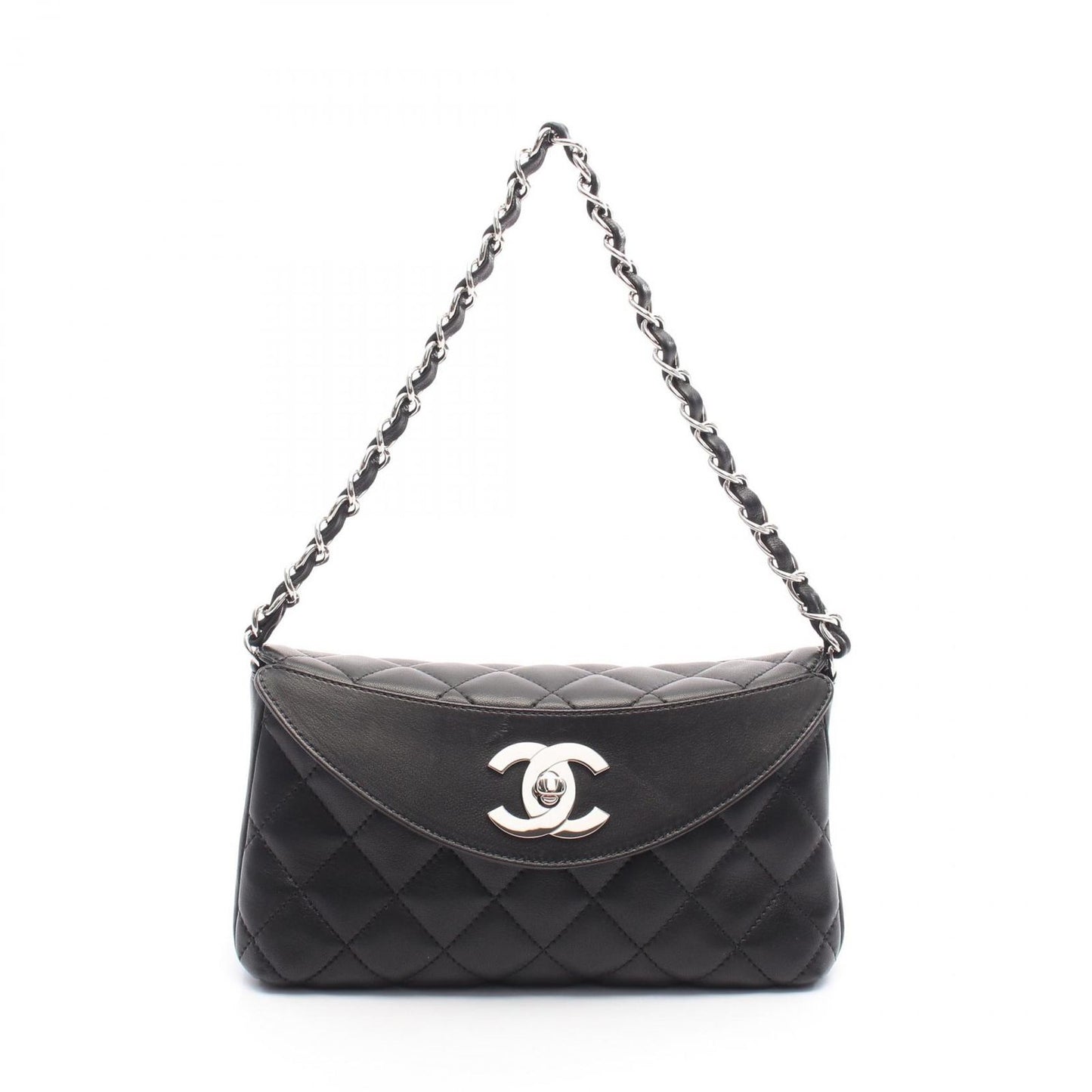 CHANEL Matelassé Black Lambskin Shoulder Bag - Timeless Elegance