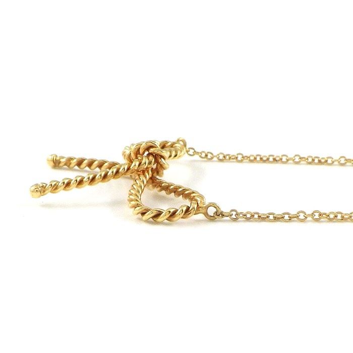 Tiffany & Co. Twist Bow Ribbon Necklace in K18 Yellow Gold