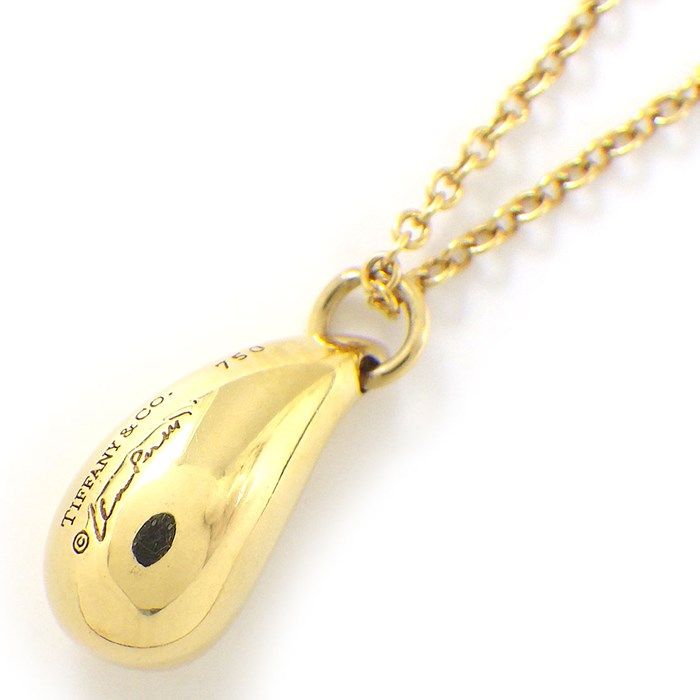 Tiffany & Co. K18YG Tear Drop Necklace - Exquisite Elegance