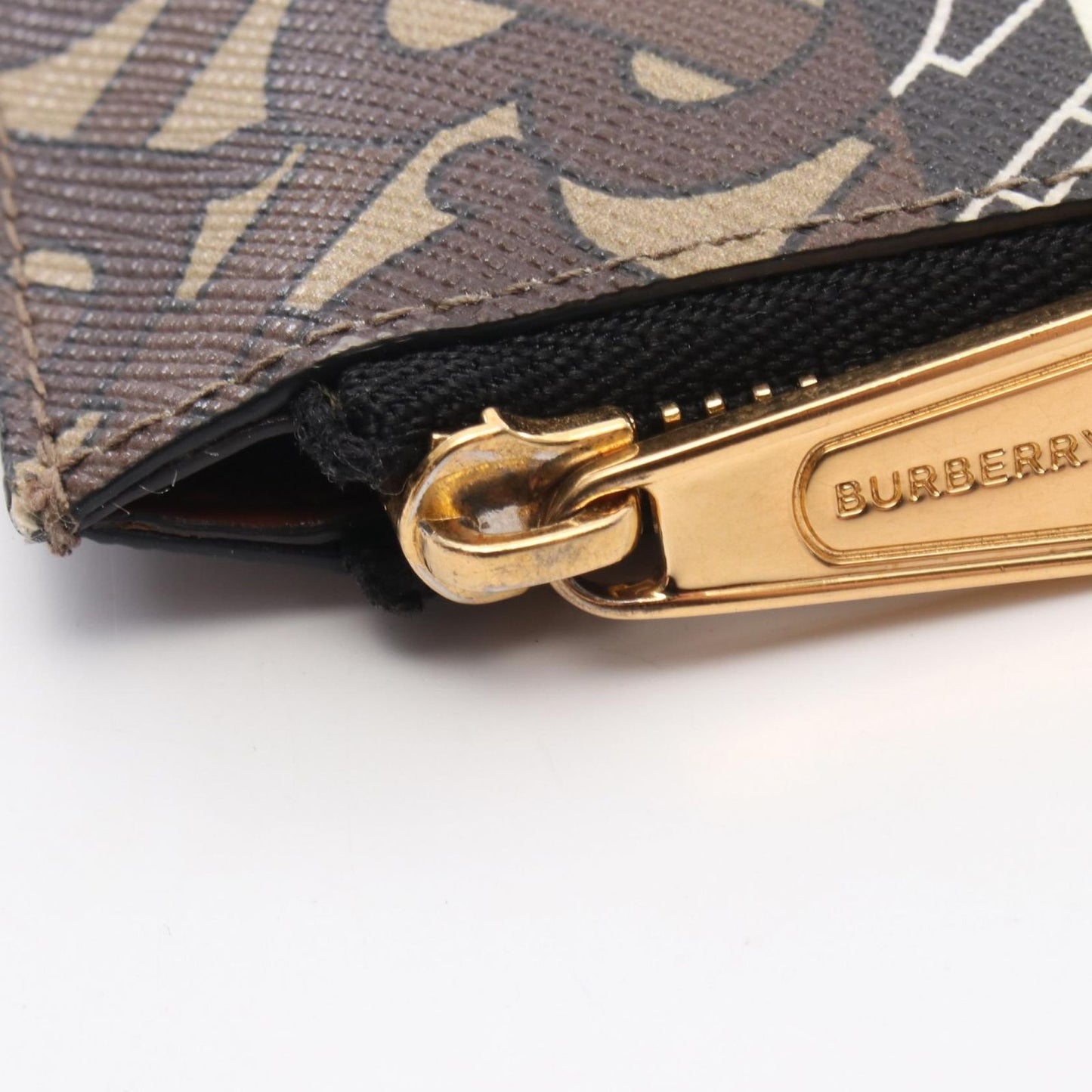 BURBERRY TB Monogram Coin Case - Exquisite Brown PVC Canvas