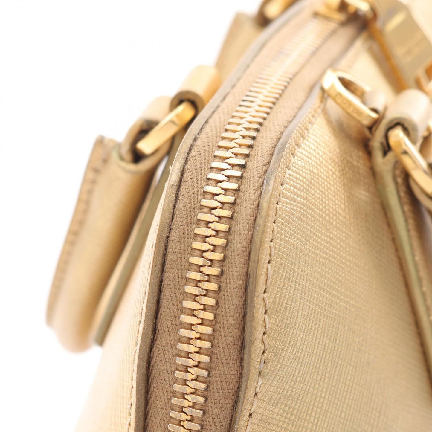 PRADA Saffiano Leather Handbag - Timeless Elegance in Gold