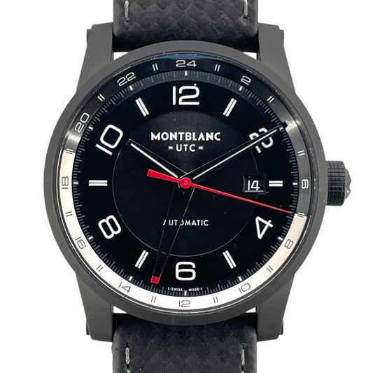 Montblanc Timewalker 113876 Black SS/Leather Automatic Men's Watch