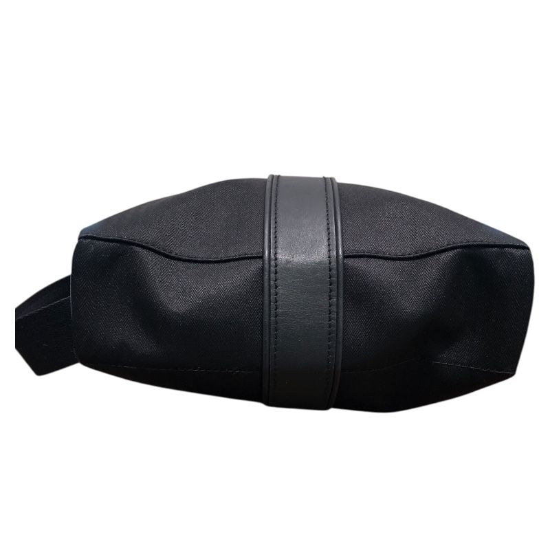 HERMES Acapulco Pochette Bandoulière MM Black Canvas/Leather