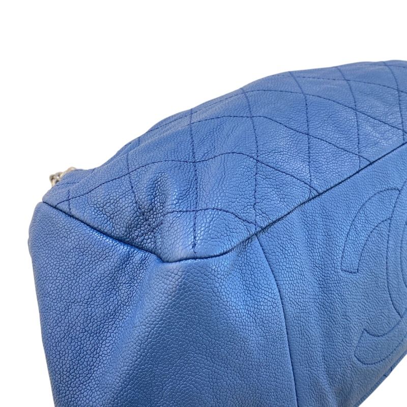 CHANEL Matelassé Chain Shoulder Bag in Blue with Vintage Hardware