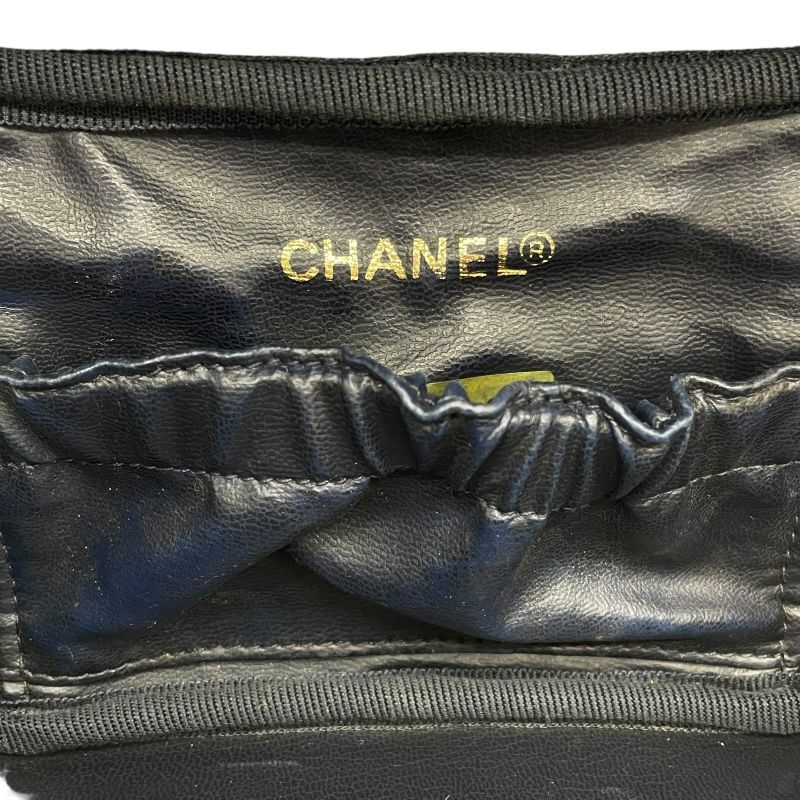 CHANEL Vanity A01618 Blue Denim Handbag with Gold Hardware