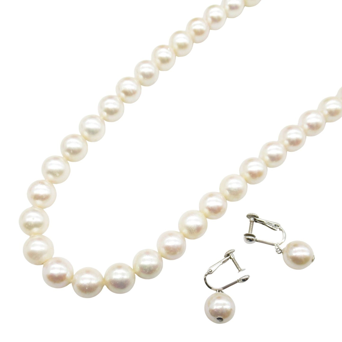 Elegant Pearl Necklace and Earring Set - Timeless Luxury