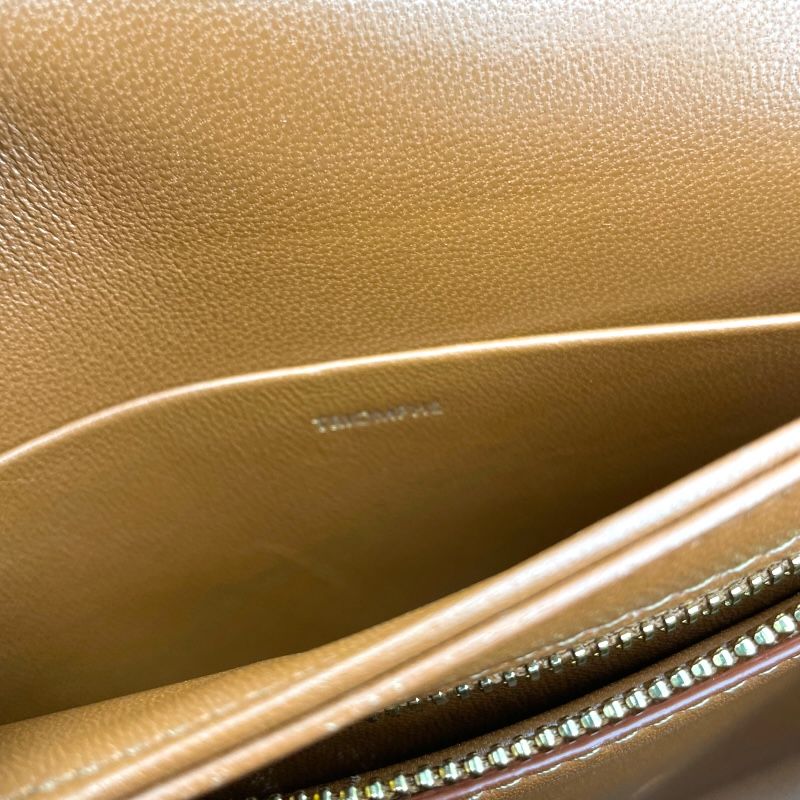 CELINE Teen Triomphe Shoulder Bag in Natural Tan Calf & Canvas