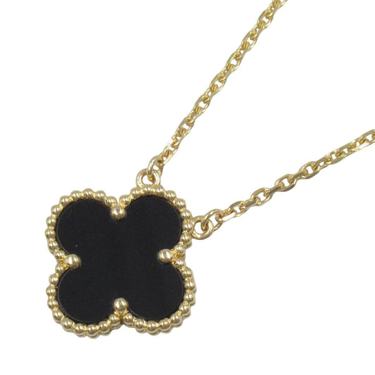 Van Cleef & Arpels Vintage Alhambra Onyx Necklace in 18K Yellow Gold