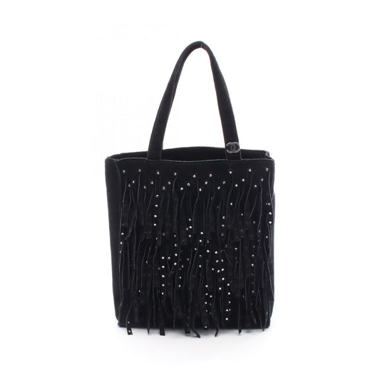 CHANEL Coco Mark Black Suede Tote Bag - Timeless Elegance