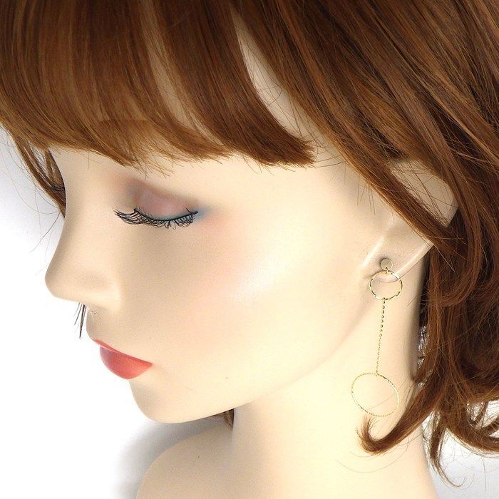 K18YG Swing Drop Circle Earrings - Exquisite Gold Elegance