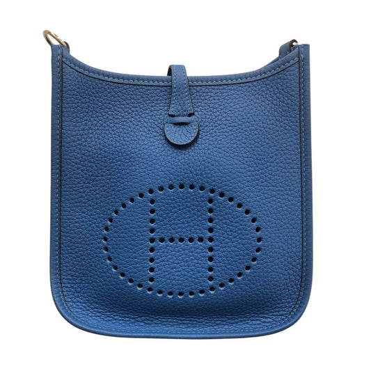 HERMES Evelyne TPM Blue France/Silver Hardware Shoulder Bag