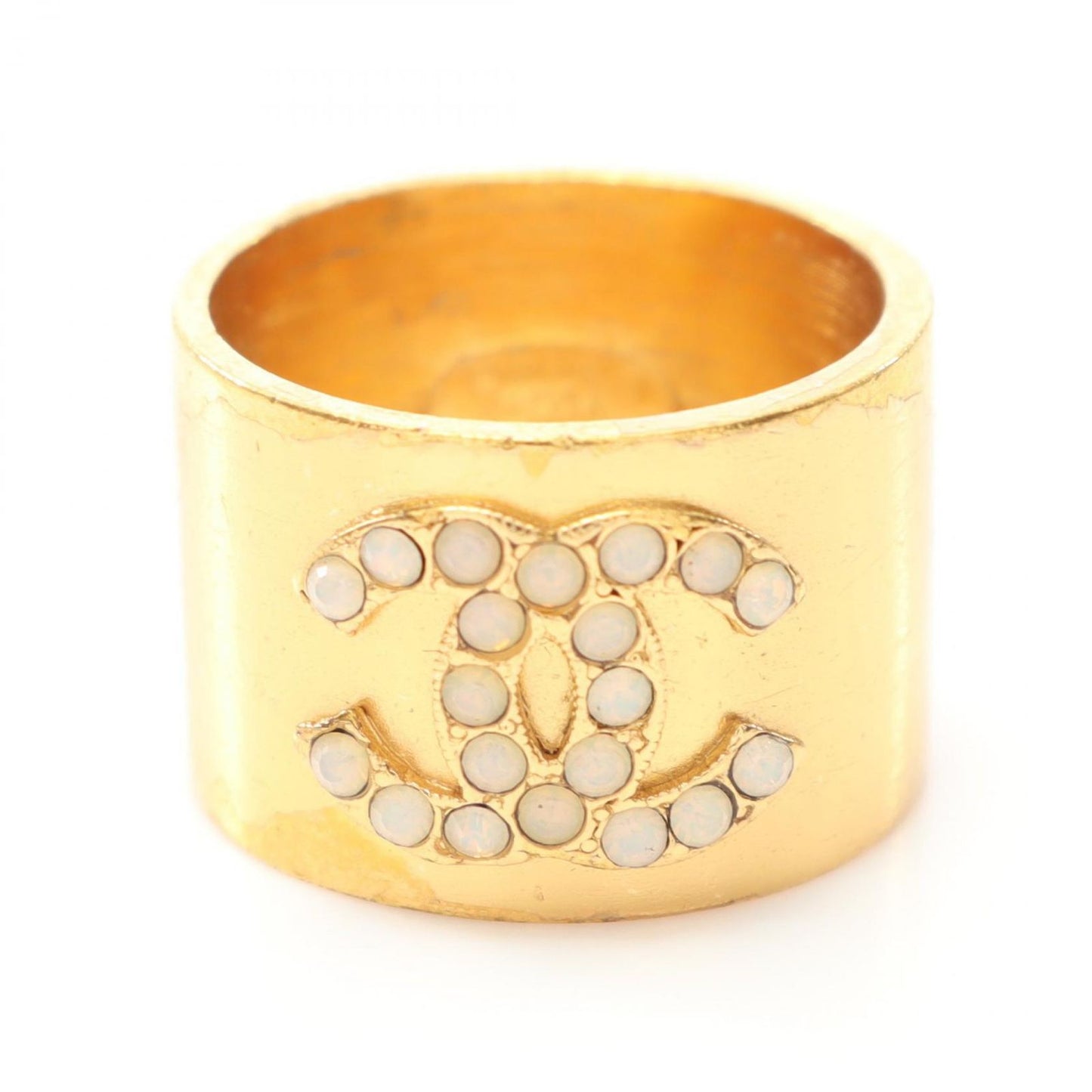 CHANEL Coco Mark Gold-Plated Ring - Timeless Elegance