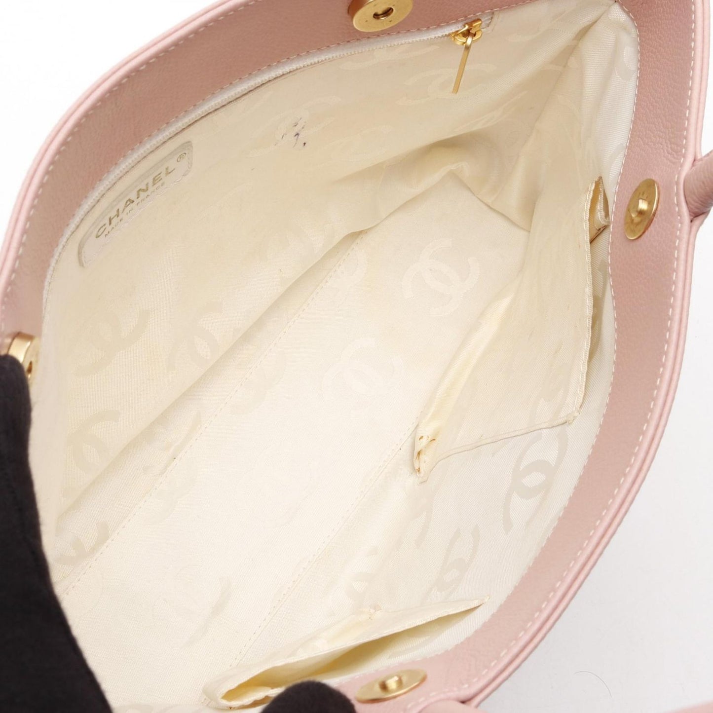 CHANEL Pink Caviar Leather Coco Mark Tote Bag - Timeless Elegance