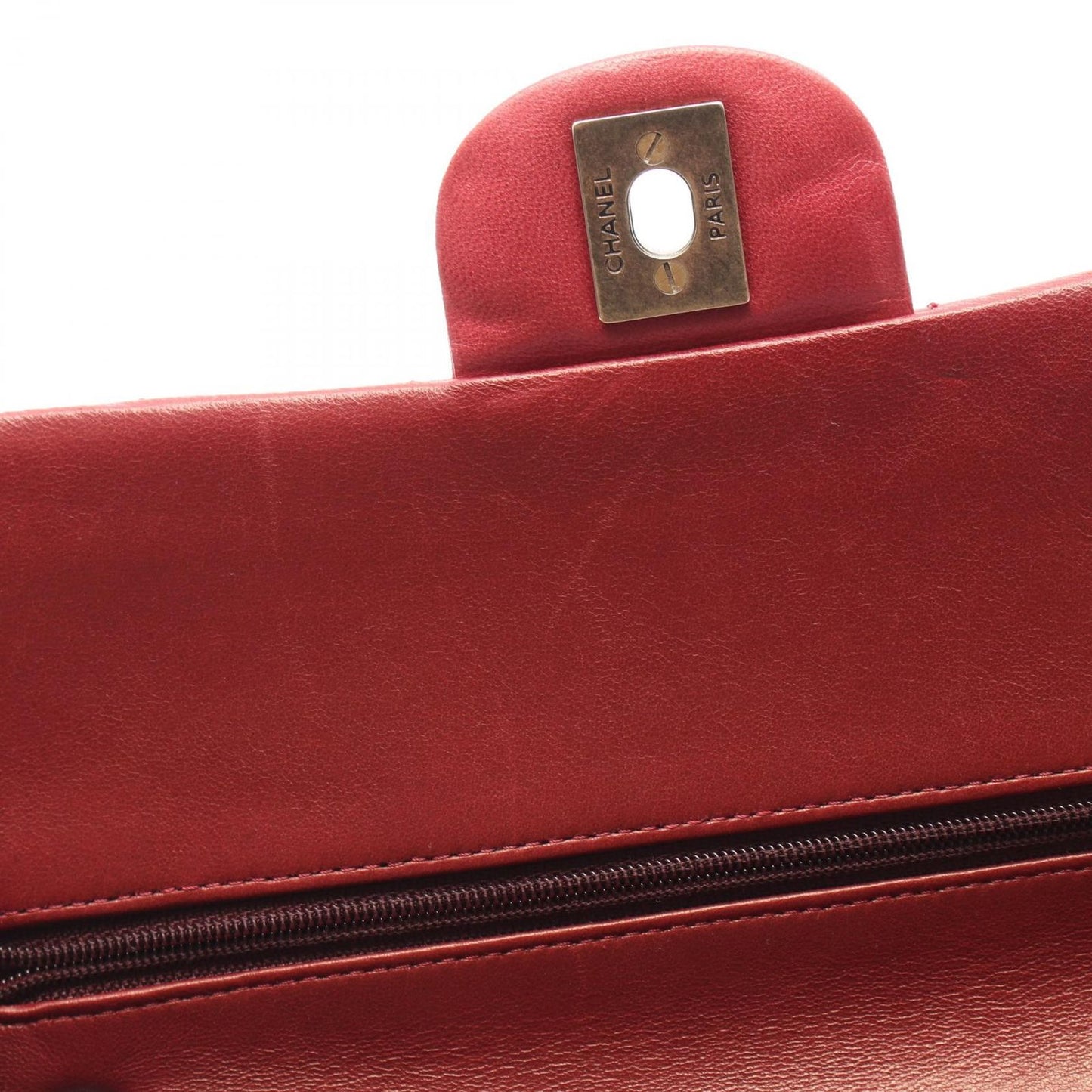 CHANEL Matelassé Double Flap Shoulder Bag in Red Gradient Lambskin