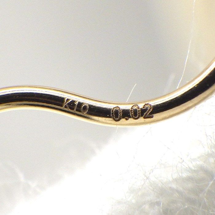 Elegant Wave Diamond Hook Earrings in K10 Yellow Gold