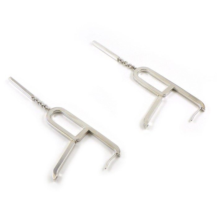 HERMES Everchain Dangle Earrings in Silver 925 - Exquisite Craftsmanship