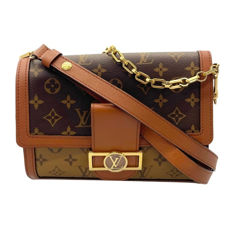 Louis Vuitton Dauphine MM Monogram Reverse Shoulder Bag - Brown