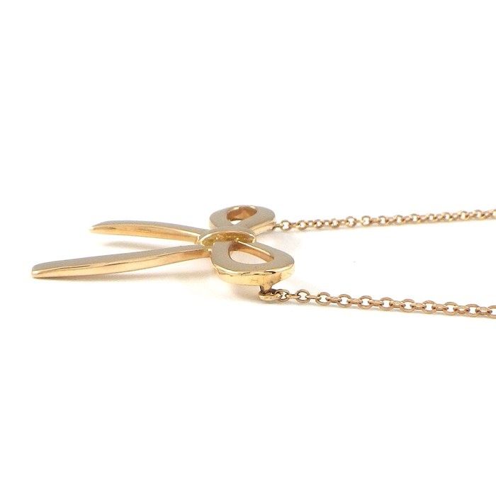 Tiffany & Co. Bow Ribbon Motif Necklace in K18 Pink Gold